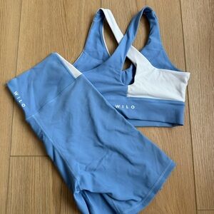 Wilo Blue and White Activewear Set
